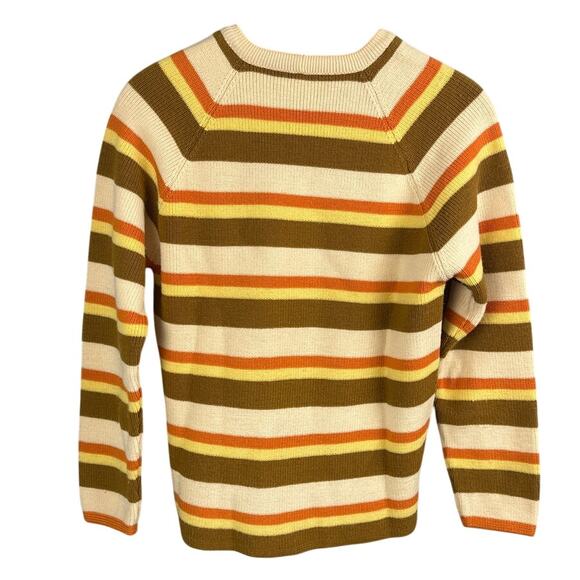 Vintage Meister Knit Sweater Wool Austria Crewneck Stripe Cropped Sleeve Fall - Picture 2 of 6